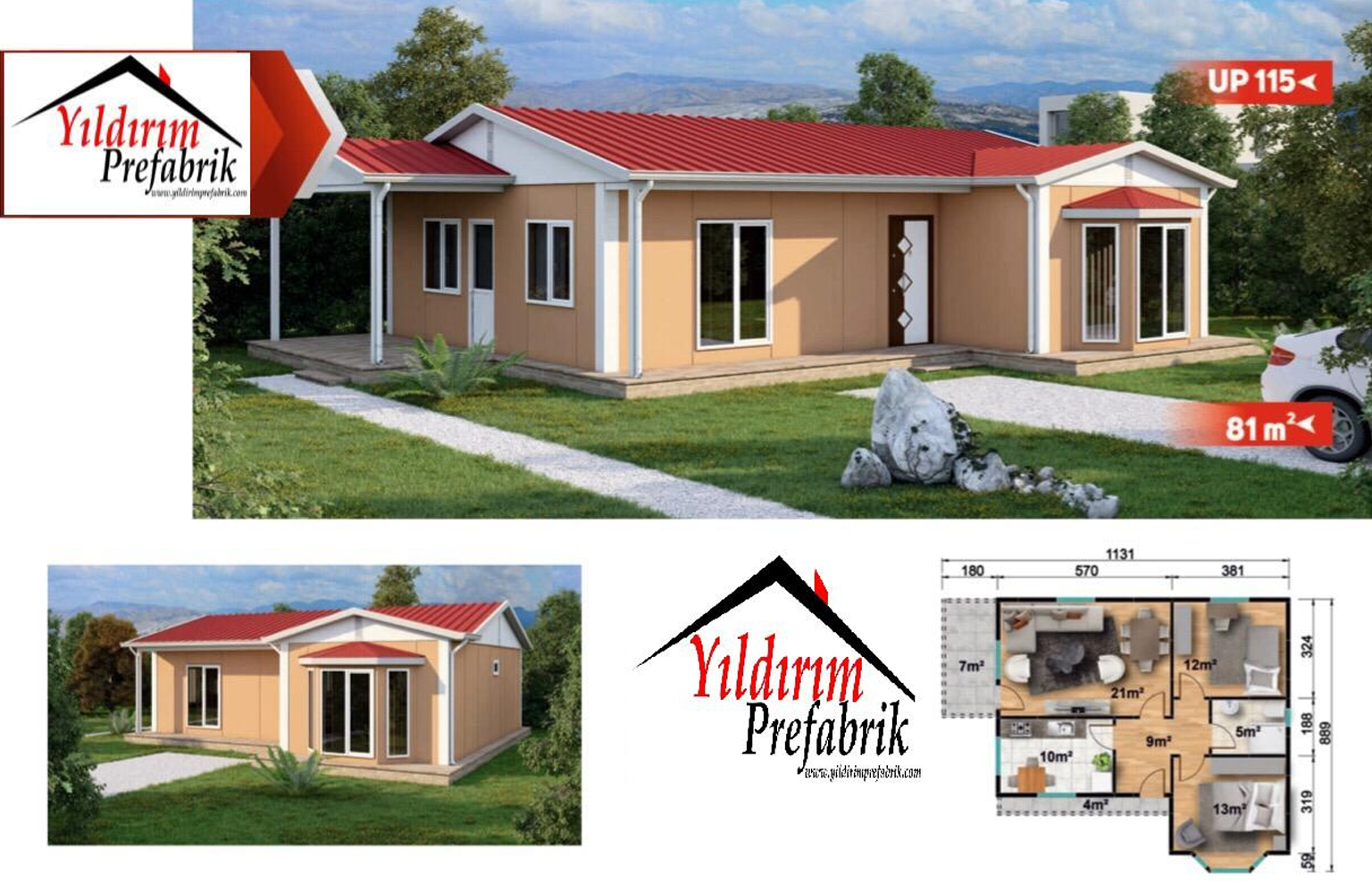 81 M2 Tek Katlı Prefabrik Konut