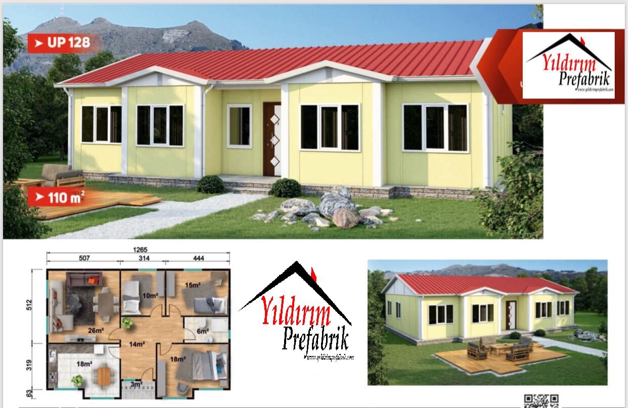 110 M2 Tek Katlı Prefabrik Konut