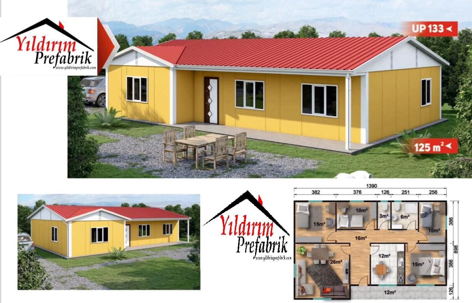 125 M2 Tek Katlı Prefabrik Konut