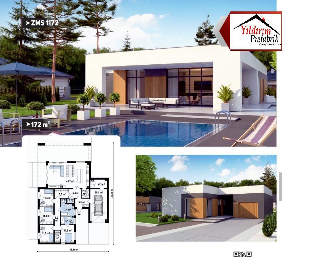 172 M2 Çelik Prefabrik Konut