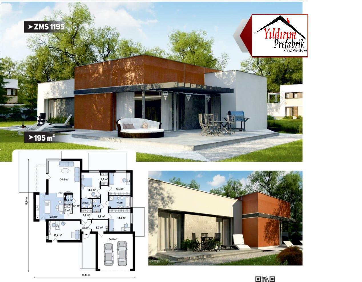 195 M2 Çelik Prefabrik Konut 